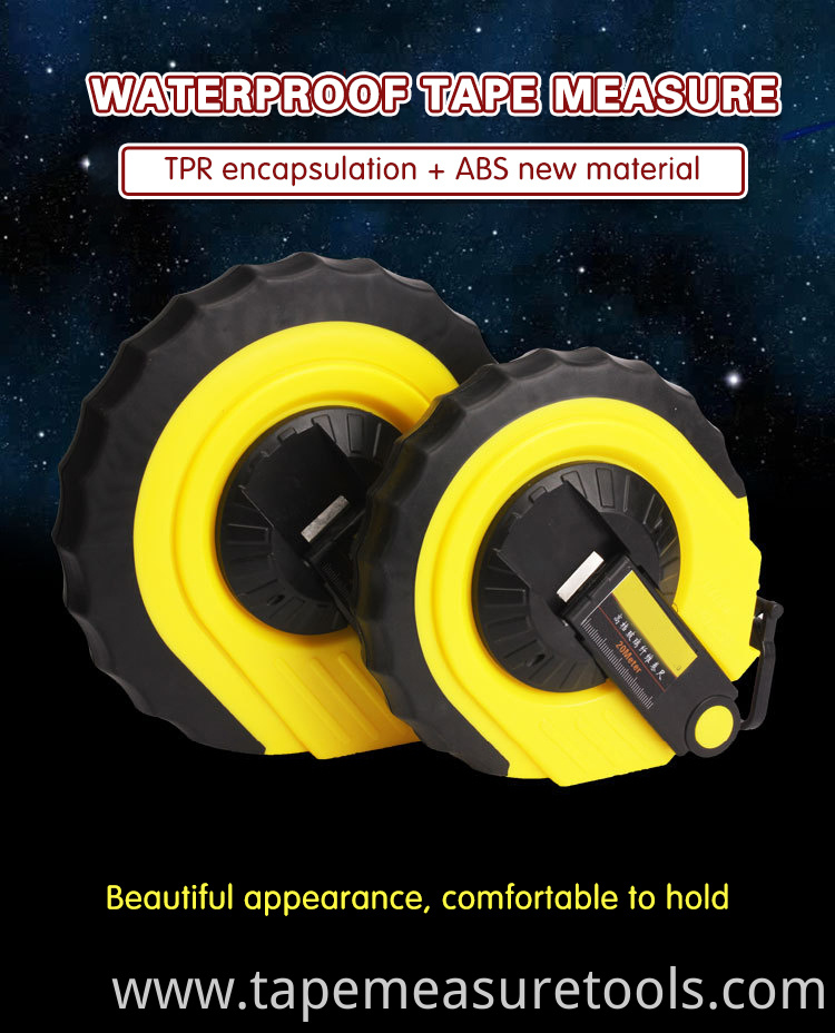 portable 50m 30m 20m waterproof rubber coated builders measuring tape forest tape measure